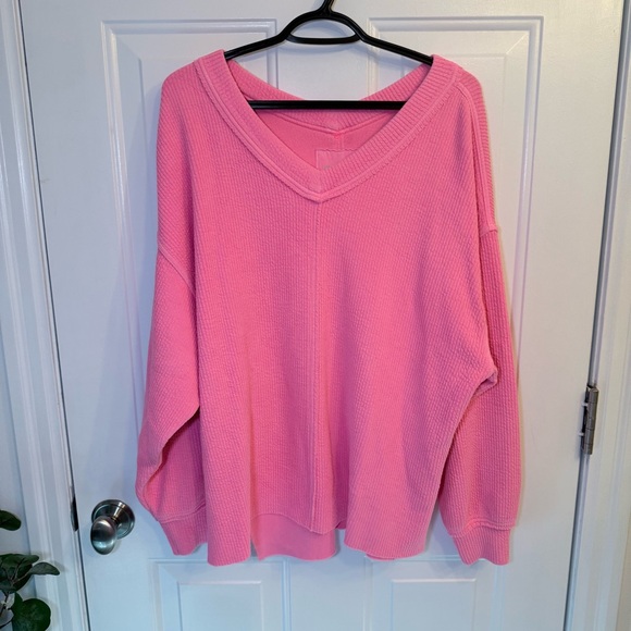 aerie Sweaters - Aerie Bright Pink V-Neck Sweater